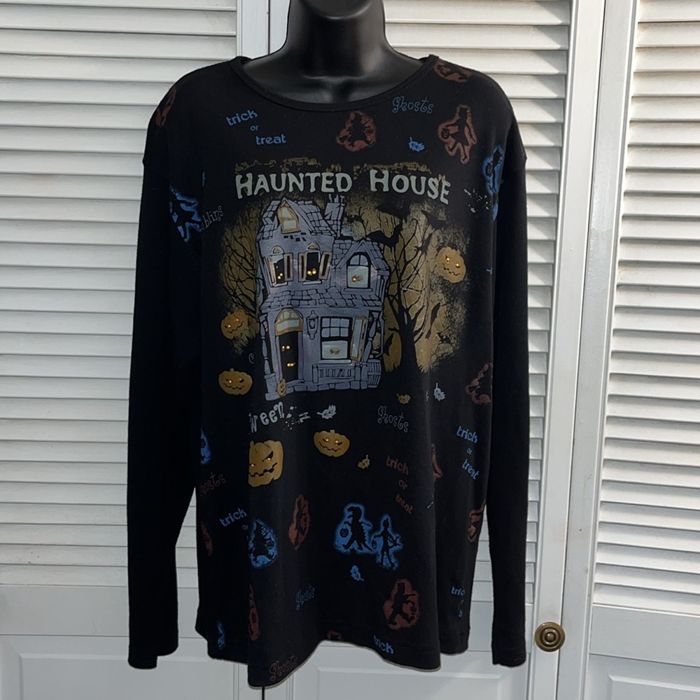 Halloween novelty beaded spooky eyes long sleeve tee